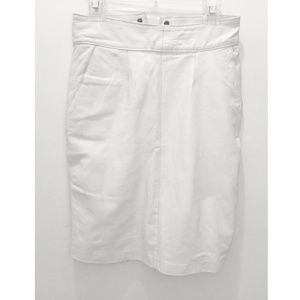 SOLD Vintage White Leather Pencil Skirt